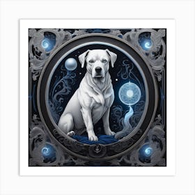 Dog In The Moonlight 1 Art Print