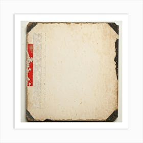 An Aged Advertising Card Resting On Rough Textured Cardboard Its Edges Worn And Slightly Torn Emb (4) Art Print