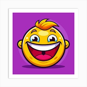 Yellow Emoji Smiley Face With Big Smile Art Print