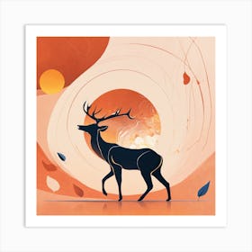 Deer In The Sun Art Print