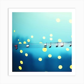 musical notes floating  Art Print