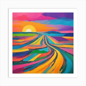 Road To The Sunset Art Print