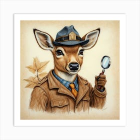 Deer Detective Art Print