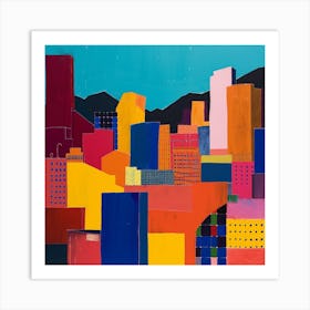 Abstract Travel Collection Santiago Chile Art Print