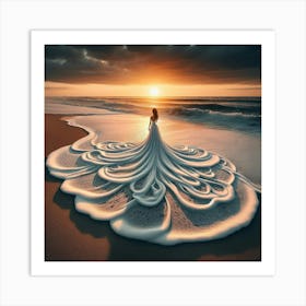 Woman On The Beach Art Print