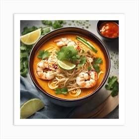 The Essence of Sarawak in a Bowl: Traditional Laksa Art Print