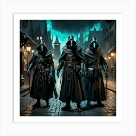 Three Hooded Men Art Print