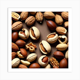 Nuts In A Heart Shape Art Print