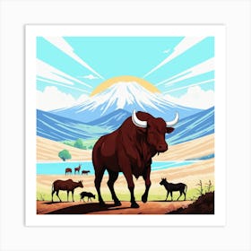 Cows In The Field Art Print