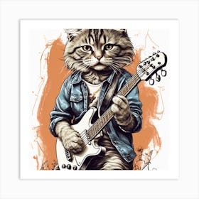 Animal cat music Art Print