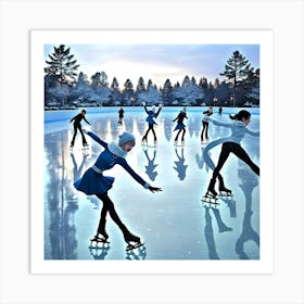 Ice Skaters Art Print