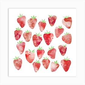 Watercolor Strawberry Fruit Art Print