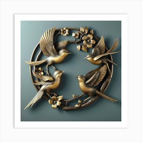 Birds In A Circle Art Print