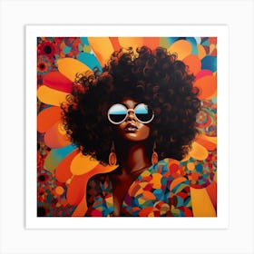 Afro Girl With Sunglasses Art Print