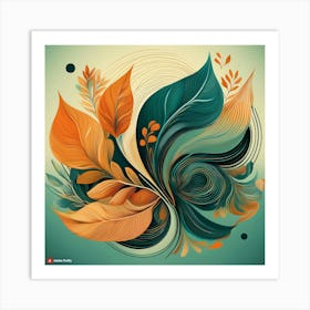 Firefly Abstract Nature Forms Design Organic Shapes Inspired By Leaves, Flowers, Or Water Ripples 1 Art Print