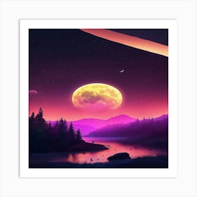 Full Moon In The Sky Art Print