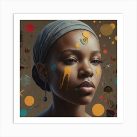 Woman With Paint On Her Face Art Print