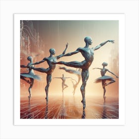 Futuristic Dancers 1 Art Print