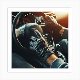 Man Driving A Car 4 Art Print