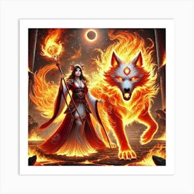 Yang Fire Wolf Summon Art Print