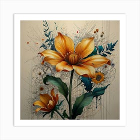 Flowers On A Wall Art Print