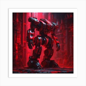 Robot In A Dark Room Art Print