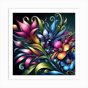 Colorful Flowers 7 Art Print