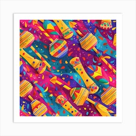 Navratri Themed Banner Texture With Vibrant Colo 17183 Art Print