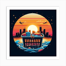 Laundry day and laundry basket 3 Art Print