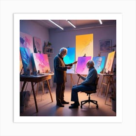 Portrait Of An Artist In His Studio Art Print