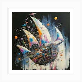 Ship with a splash of colour 10 Art Print