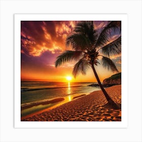 Sunset On The Beach 336 Art Print