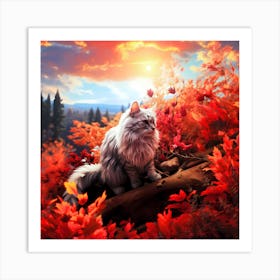 Merlin in Red Autumn Art Print