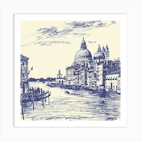 A Venice With Grand Canal Hand Drawn Sketch Illu 1720474740 2 Art Print