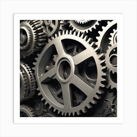 Gears Stock Photos & Royalty-Free Footage 3 Art Print