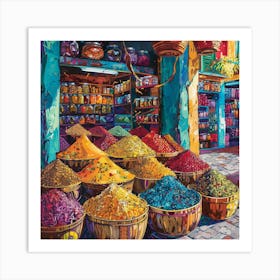 Moroccan Spice Market Art Print