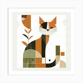 Abstract Cat Art Print