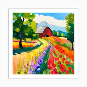 Tulips In The Field Art Print