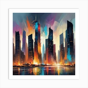 Cityscape Painting 1 Art Print