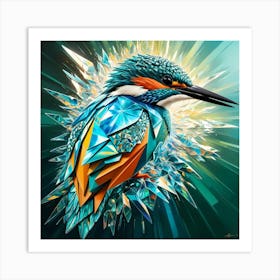 Default A Vibrant Kingfisher Crafted From Intricate Geometric 3 (1) Art Print