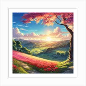 Cherry Blossom Tree Art Print