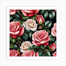 Roses Wallpaper 3 Art Print