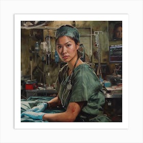 Surgeon At Work Art Print