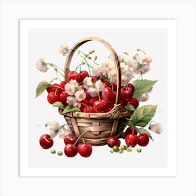 Cherry Basket Art Print