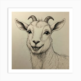 Goat Drawing 24 Art Print