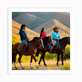 Horseback Riding In The Desert 1 Art Print