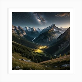 Night In The Mountains 1 Art Print