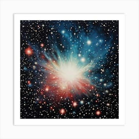 A Retro Inspired Scene Colors An Abstract Galaxy On A Background Of Space Magic Effects Shimmering (6) Art Print