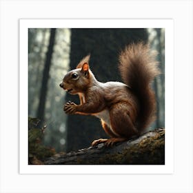 Squirrel In The Woods 15 Art Print