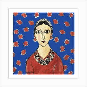 Woman In Red 5 Art Print